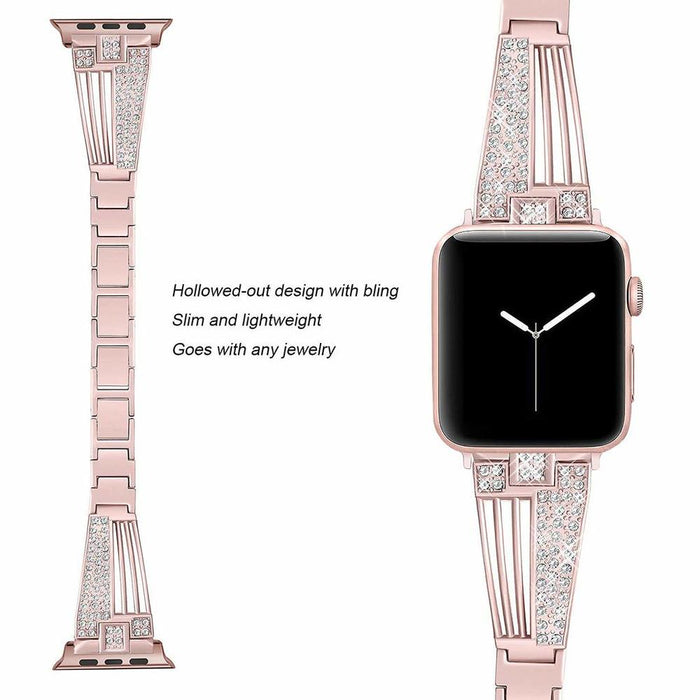 Rose Gold Diamond Band Strap For Apple Watch On Sale