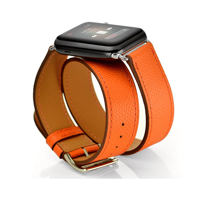 Cross Brown Double Tour Leather Wrap Watch Bracelet For Apple iWatch On Sale