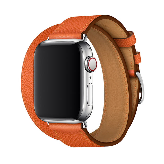 Cross Brown Double Tour Leather Wrap Watch Bracelet For Apple iWatch On Sale
