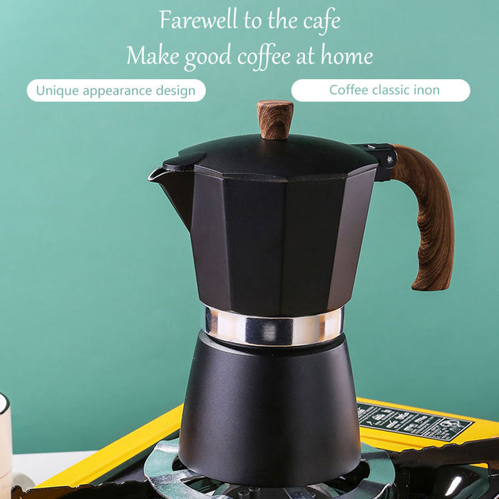 Black Aluminum Moka Espresso Coffee Pot On Sale