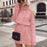 Pink Off Shoulder Turtleneck Sweater Dress On Sale