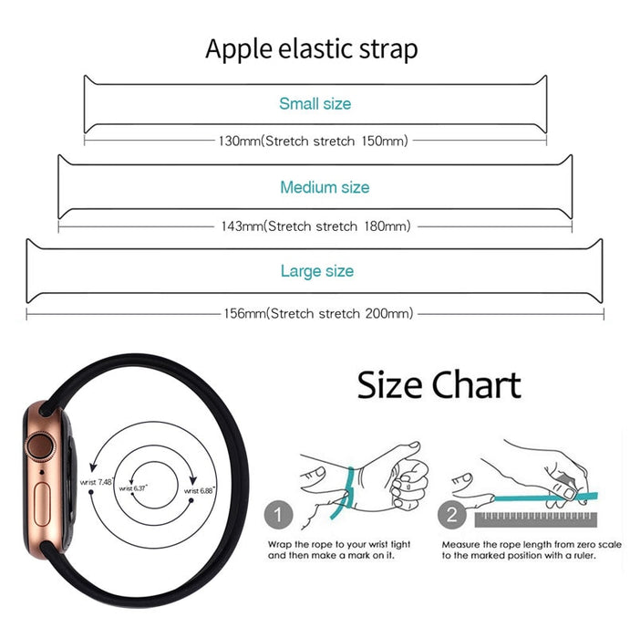 Size Chart: Solo Loop Silicone Watch Band For Apple Watch