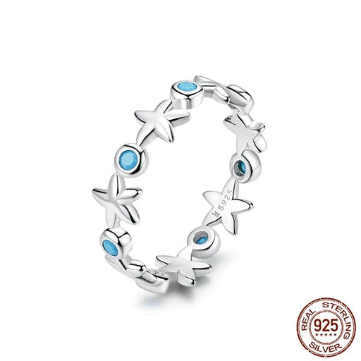 925 Sterling Silver Starfish Stackable Ring On Sale