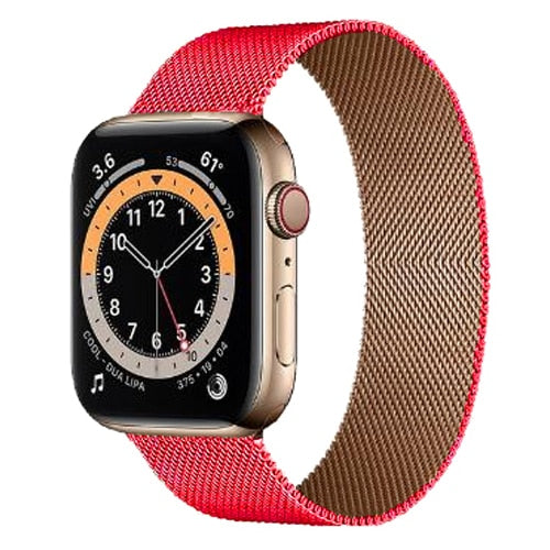 SALE Rose Gold Red Milanese Loop For Apple Watch Band