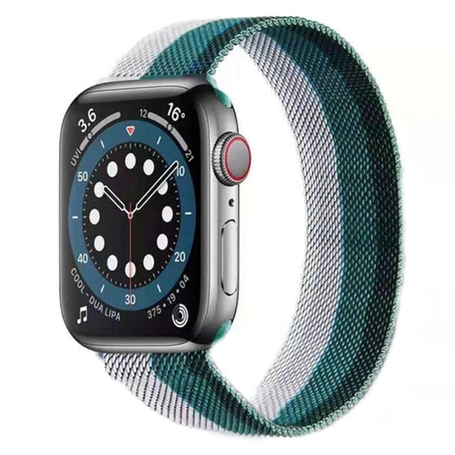 SALE White Green Milanese Loop For Apple Watch Band