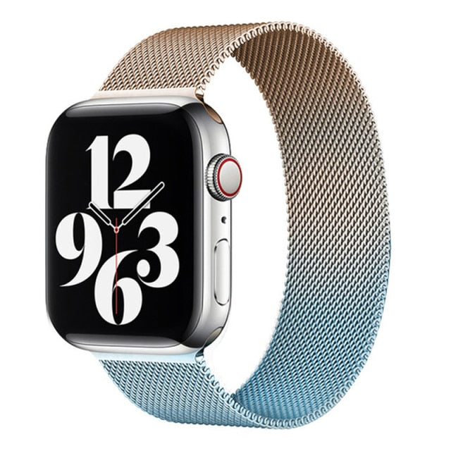 SALE Gold And Blue Milanese Loop For Apple Watch Band