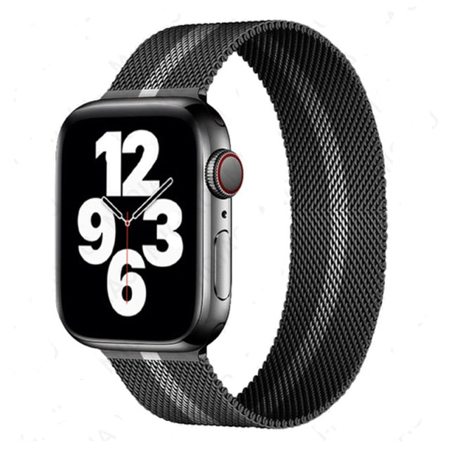 SALE Black Middle Gray Milanese Loop For Apple Watch Band