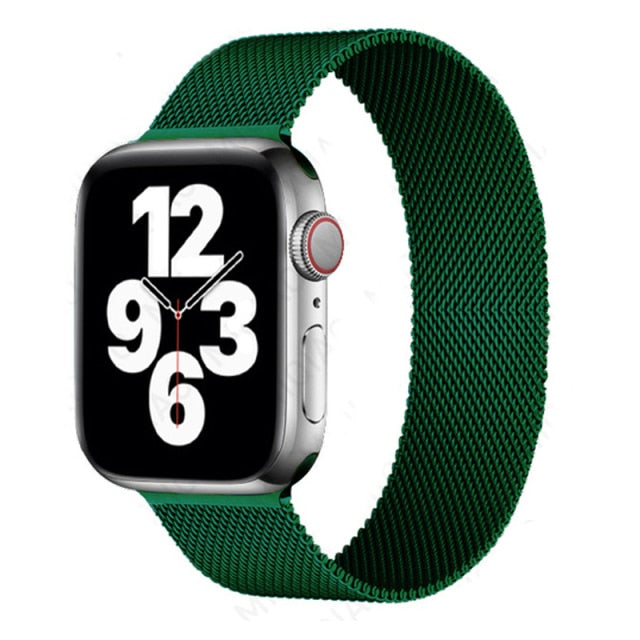 SALE Pine Green Milanese Loop For Apple Watch Band