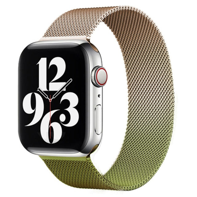 SALE Golden And Green Milanese Loop For Apple Watch Band