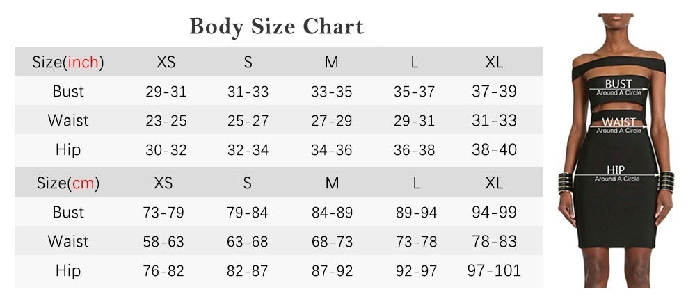 Body size chart