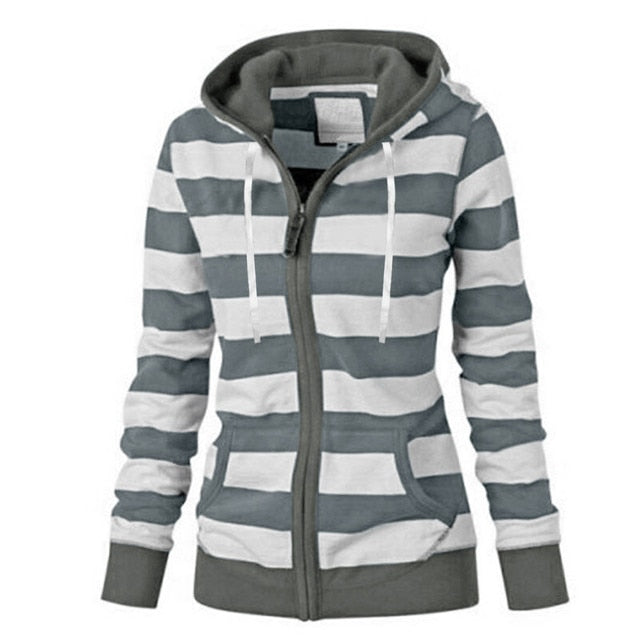 SALE Gray Bengal Striped Hooded Jacket Sweatshirts