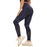 Dark Blue High Waisted Push-Up Hollow Printed Fitness Leggings On Sale