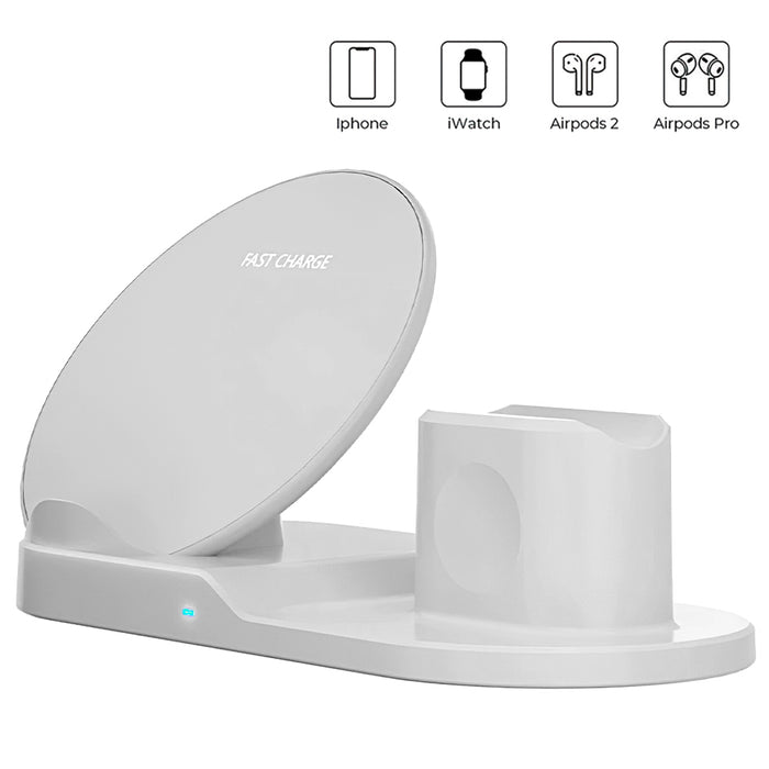 3 in 1 White Fast Wireless Charging Dock for iPhone, Apple Watch, and  Airpods On Sale