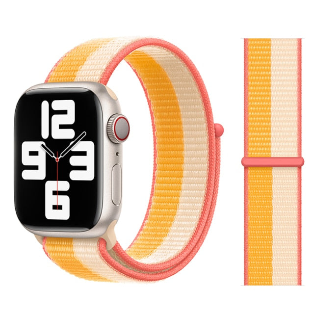 Maize White Nylon Watch Strap For Apple Watch 38mm, 40mm, 42mm, 44 mm On Sale