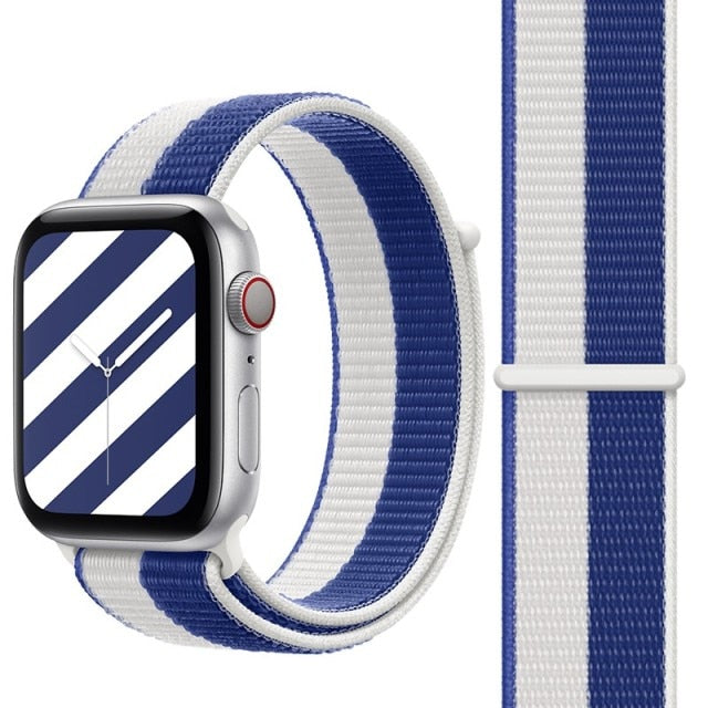Greece World Flag Nylon Watch Straps Collection For Apple Watch 38mm, 40mm, 42mm, 44 mm On Sale