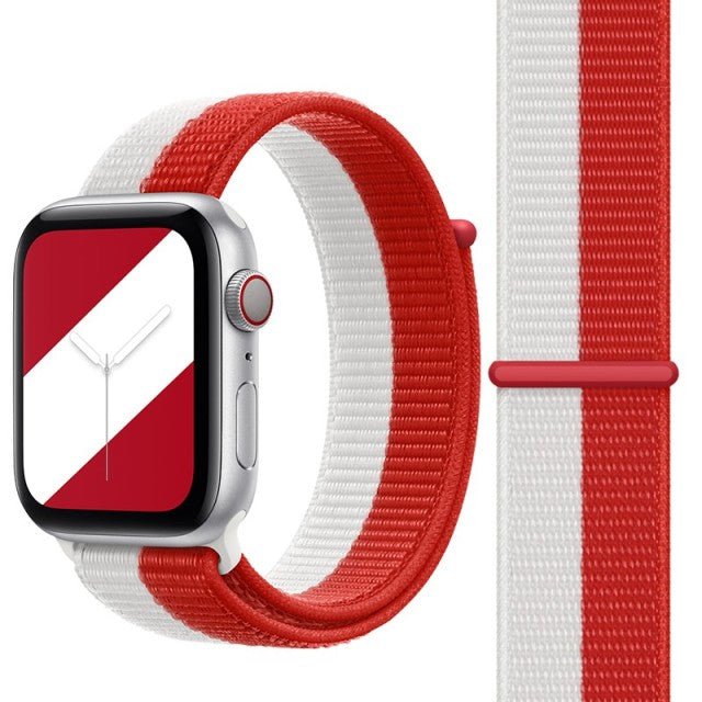 Canada World Flag Nylon Watch Straps Collection For Apple Watch 38mm, 40mm, 42mm, 44 mm On Sale