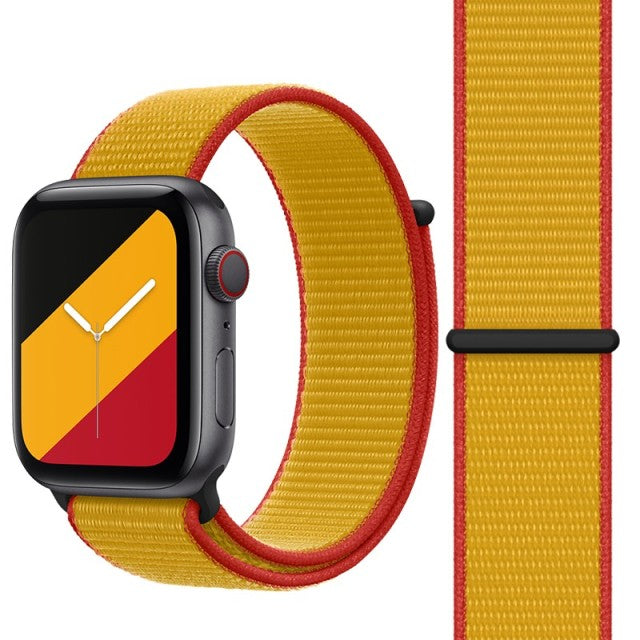 Belgium World Flag Nylon Watch Straps Collection For Apple Watch 38mm, 40mm, 42mm, 44 mm On Sale
