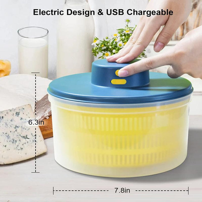 Electric Salad Spinner and Vegetable Dryer USB Rechargeable, Quick-Dry Kitchen Essential On Sale