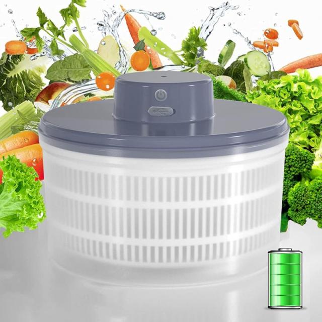 Electric Salad Spinner and Vegetable Dryer USB Rechargeable, Quick-Dry Kitchen Essential On Sale