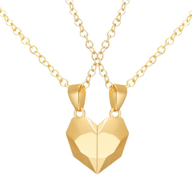 Magnetic Matching Gold Heart Necklaces On Sale