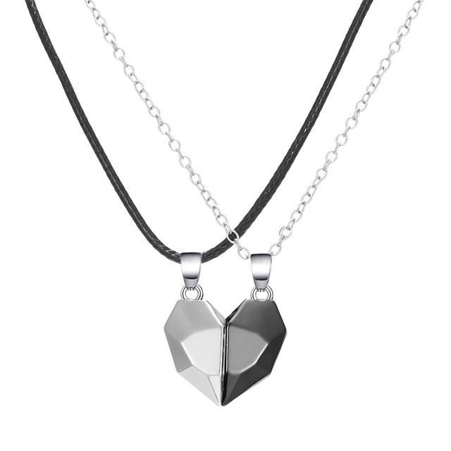 Yin & Yang Magnetic Matching Heart Necklaces On Sale