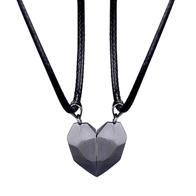 Magnetic Matching Black Heart Necklaces On Sale