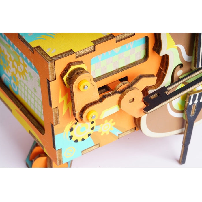 Little Robot Music Performer Wooden Puzzle - cloverbliss.com