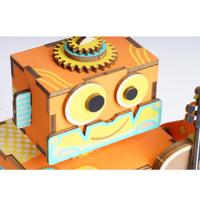 Little Robot Music Performer Wooden Puzzle - cloverbliss.com