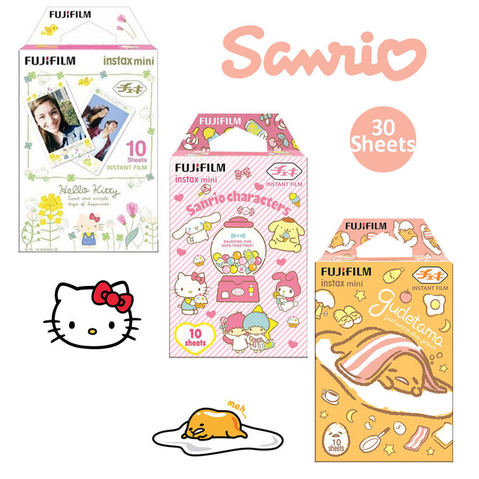 SALE Fujifilm Instax Mini Films Sanrio Characters, Hello Kitty, Gudetama (30 Sheets)