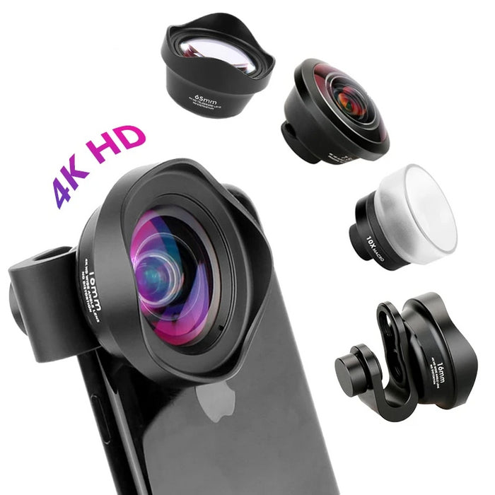 SALE 4K HD Wide Angle, Macro, Fisheye, Mobile Phone Camera Lens
